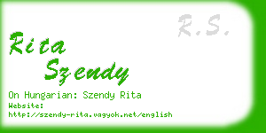 rita szendy business card